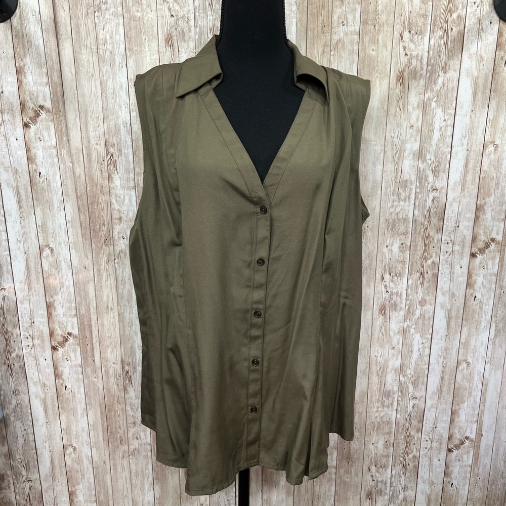 Cato Green Sleeveless‎ Shirt - Size 18/20W